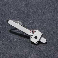 Poker Enamel Tie Clip For Men Groove Clips Business Tie Clips