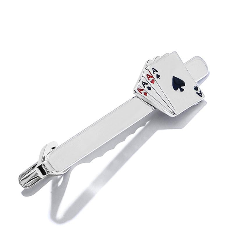 Poker Enamel Tie Clip For Men Groove Clips Business Tie Clips