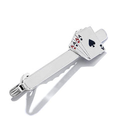 Poker Enamel Tie Clip For Men Groove Clips Business Tie Clips