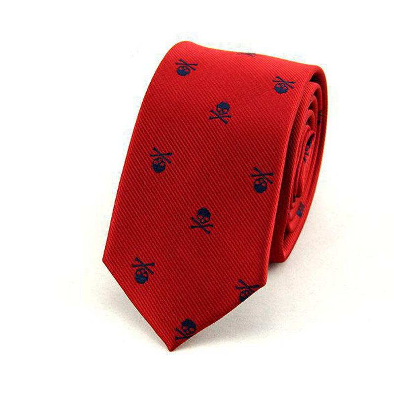 Men's Classic Skull Ties Polyester Printed Necktie