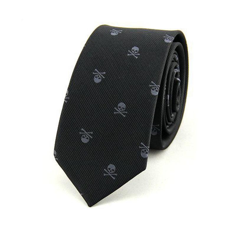 Men's Classic Skull Ties Polyester Printed Necktie