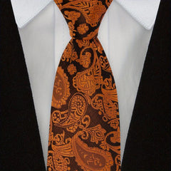 Men's Red Paisley Jacquard Woven Necktie For Wedding Business Party