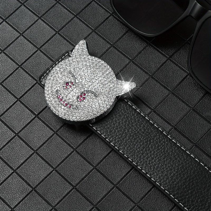 Men's Rhinestones Cat Buckle Belt Hip Hop Style