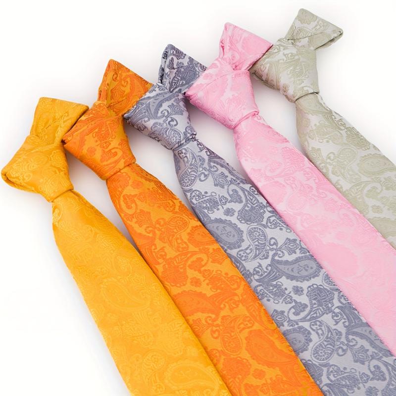 1pc Mens Paisley Ties Solid Tie Handkerchief Floral Men's Necktie Set Wedding