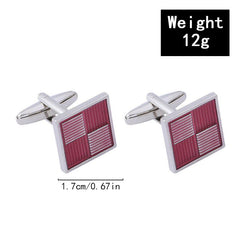 Men's Plaid Cufflinks French Cufflink Shirt Accessories