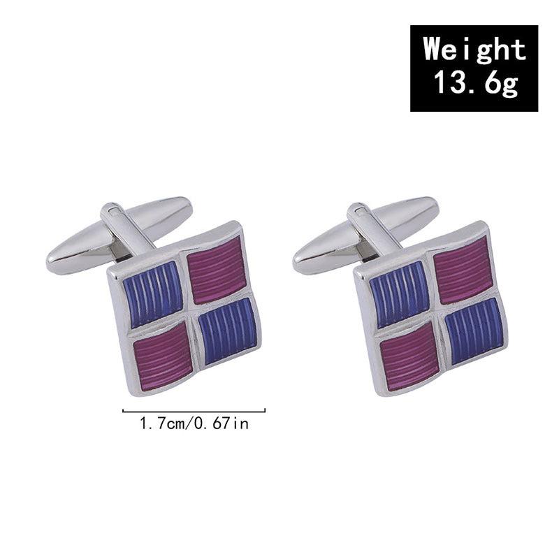 Men's Plaid Cufflinks French Cufflink Shirt Accessories