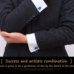 2pcs Crystal Cufflinks Sleeve Buttons Closure For Men