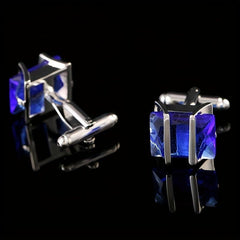 2pcs Crystal Cufflinks Sleeve Buttons Closure For Men
