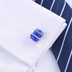 2pcs Crystal Cufflinks Sleeve Buttons Closure For Men