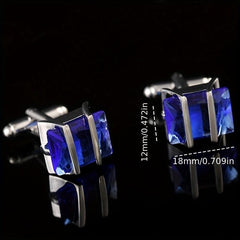 2pcs Crystal Cufflinks Sleeve Buttons Closure For Men