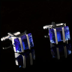 2pcs Crystal Cufflinks Sleeve Buttons Closure For Men