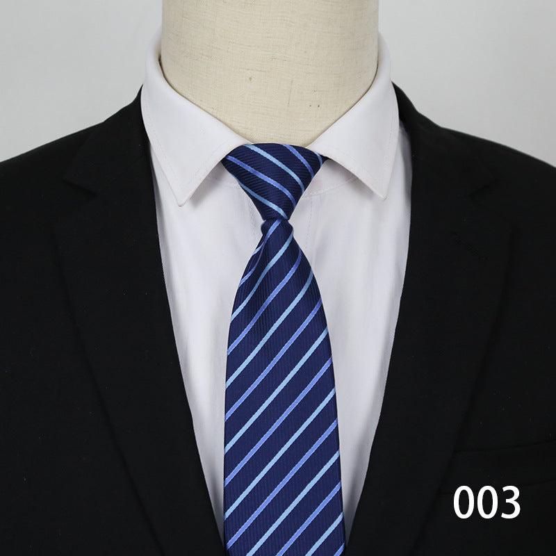 Men's Striped Lazy Necktie Business Dress Zipper Tie