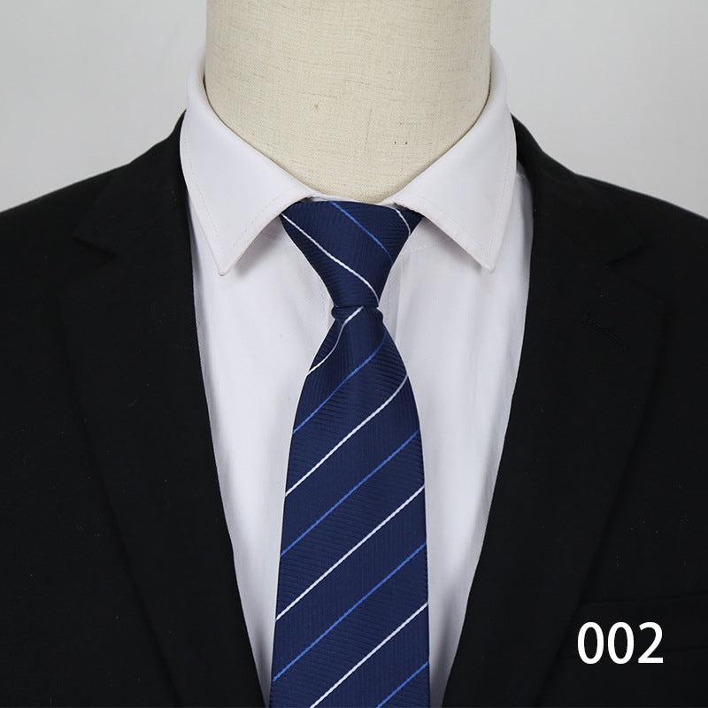 Men's Striped Lazy Necktie Business Dress Zipper Tie
