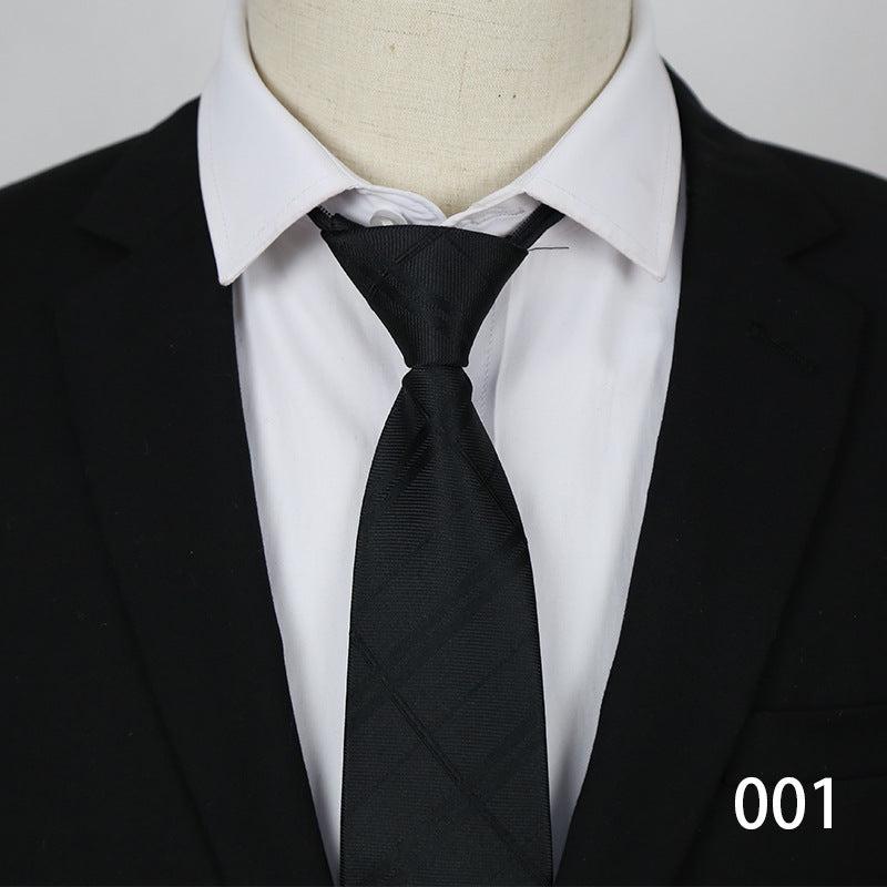 Men's Striped Lazy Necktie Business Dress Zipper Tie
