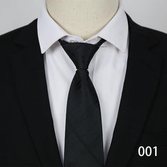 Men's Striped Lazy Necktie Business Dress Zipper Tie