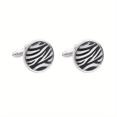 Men's French Cufflinks Tree Of Life World Map Sea Wave Striped Cufflinks