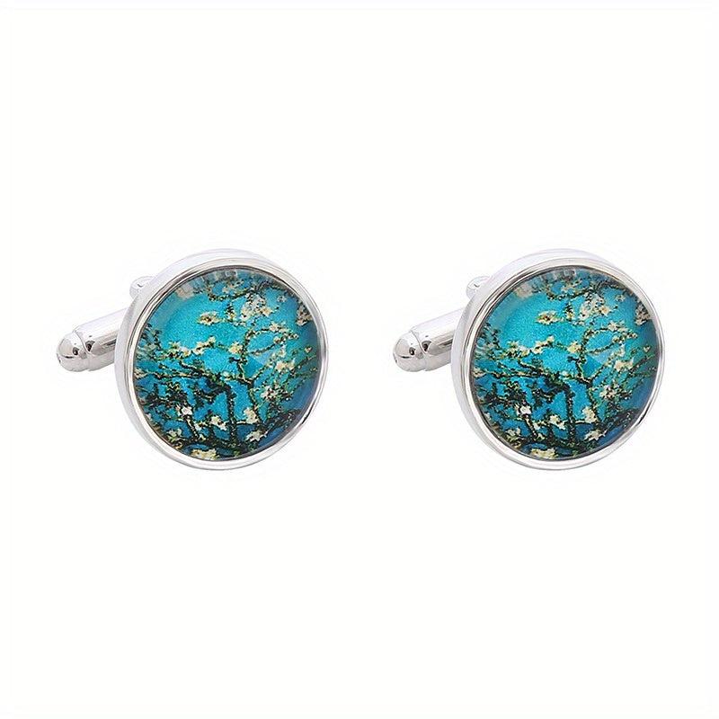 Tree Of Life Round Cufflinks Men's Shirt Metal Buttons Suit