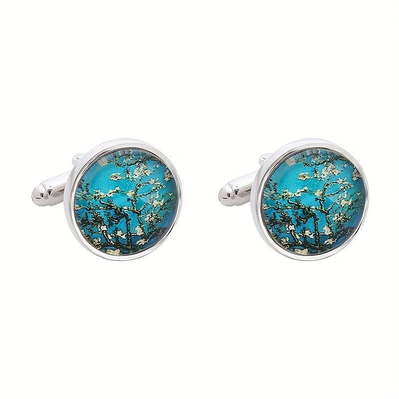 Tree Of Life Round Cufflinks Men's Shirt Metal Buttons Suit