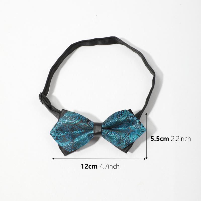 Men's Double Layer Paisley Flower Bow Tie