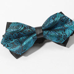 Men's Double Layer Paisley Flower Bow Tie