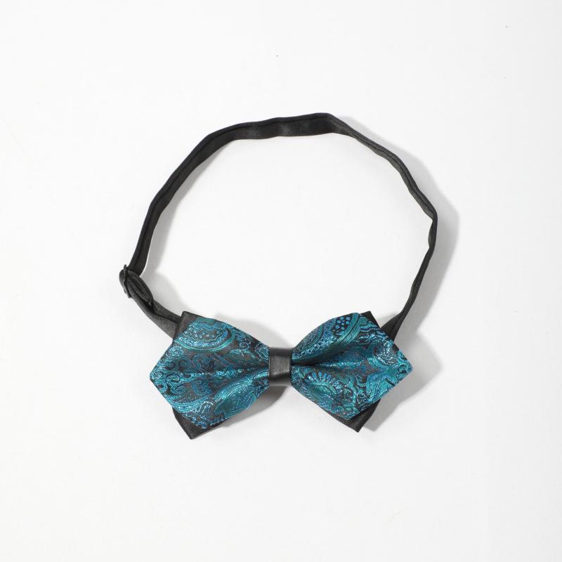 Men's Double Layer Paisley Flower Bow Tie