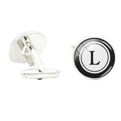 A V R L Glass Gem Cufflinks For Men Rhodium Plated Alloy Base Cuff Link