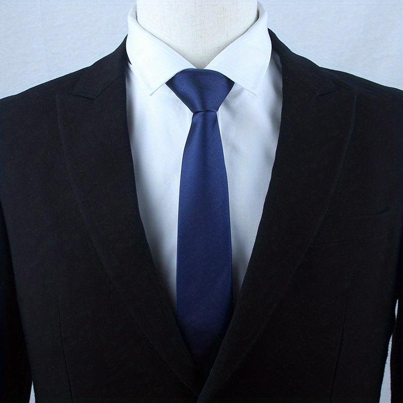 Polyester Solid Navy Necktie for Men