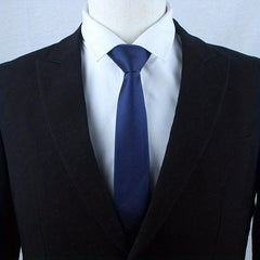 Polyester Solid Navy Necktie for Men