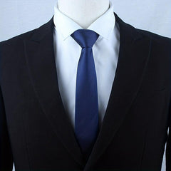 Polyester Solid Navy Necktie for Men