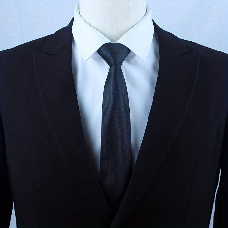 Polyester Solid Navy Necktie for Men