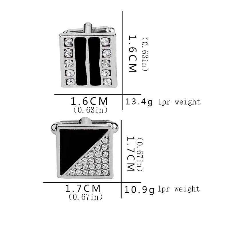 Men's Geometric Rhinestone Cufflinks Wedding Suit Accessories