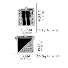 Men's Geometric Rhinestone Cufflinks Wedding Suit Accessories