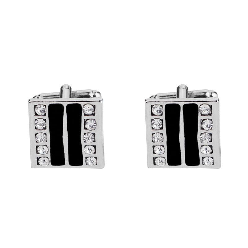 Men's Geometric Rhinestone Cufflinks Wedding Suit Accessories