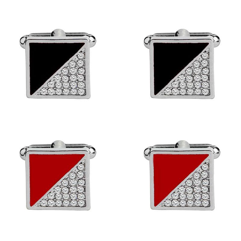 Men's Geometric Rhinestone Cufflinks Wedding Suit Accessories