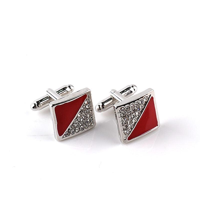 Men's Geometric Rhinestone Cufflinks Wedding Suit Accessories