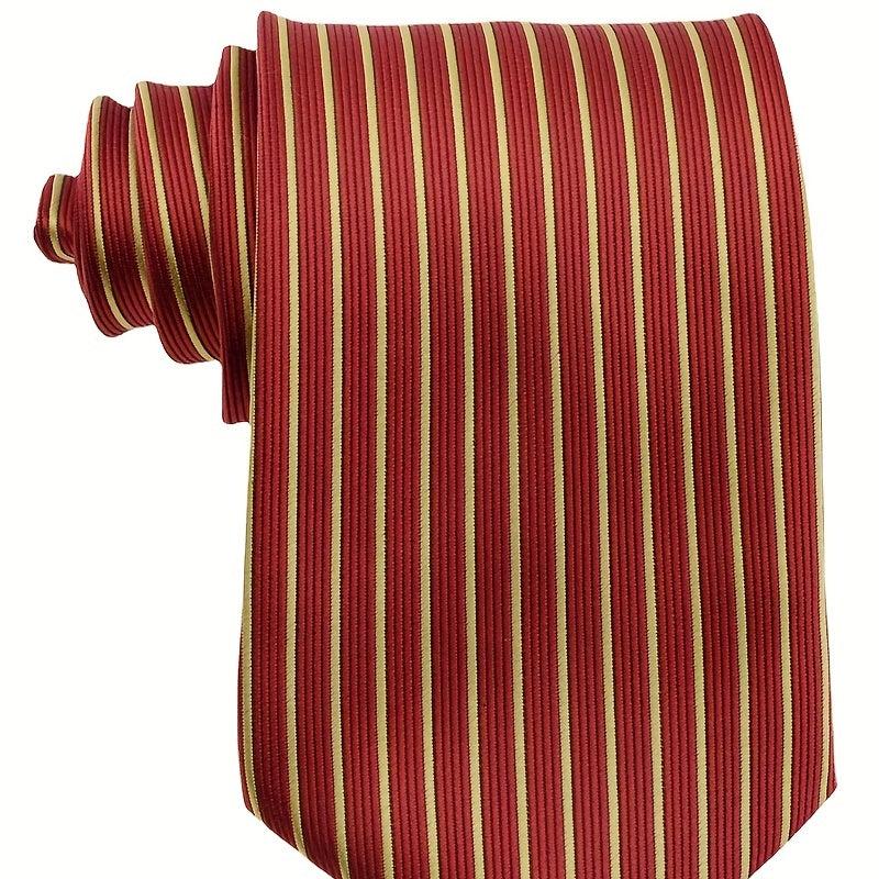 Men's Classic Striped Red Purple Gray Tie