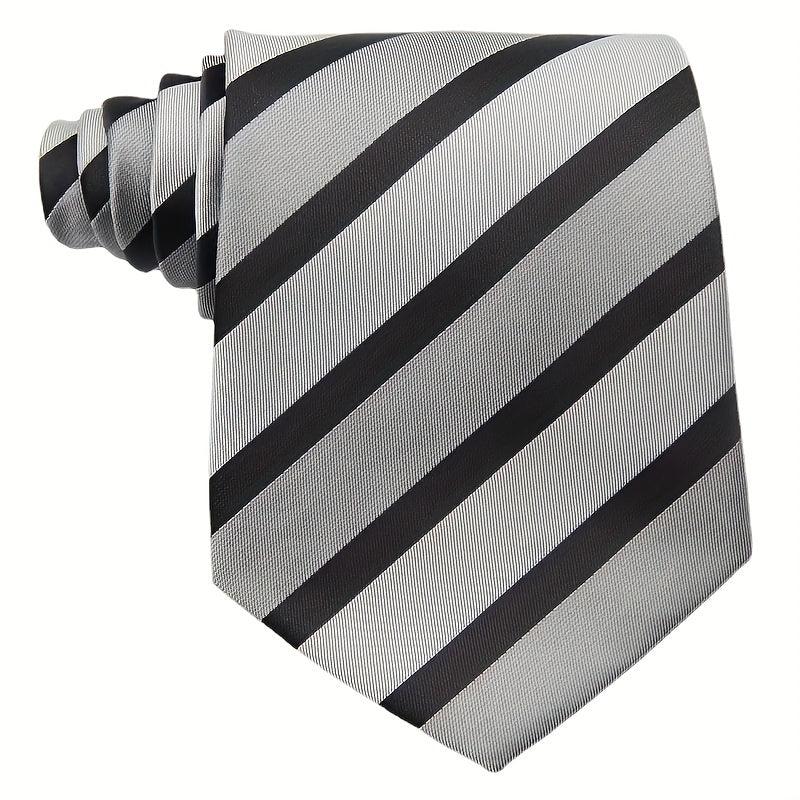 Men's Classic Striped Red Purple Gray Tie