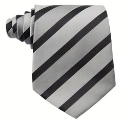 Men's Classic Striped Red Purple Gray Tie