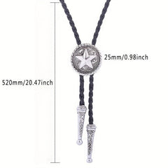 Men's Retro Pentagram Metal Pendant Tie Western Cowboy Shirt Sweater Accessories