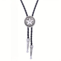Men's Retro Pentagram Metal Pendant Tie Western Cowboy Shirt Sweater Accessories