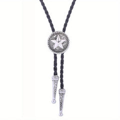 Men's Retro Pentagram Metal Pendant Tie Western Cowboy Shirt Sweater Accessories