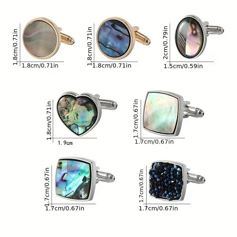Alloy Cufflinks Gradient Shell Metal Studs For Men