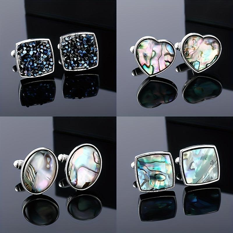 Alloy Cufflinks Gradient Shell Metal Studs For Men