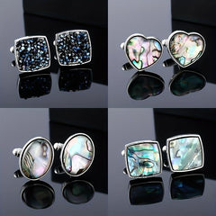Alloy Cufflinks Gradient Shell Metal Studs For Men