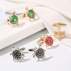 Turtle Colored Paint Cufflinks Business Shirt Cuff Nails