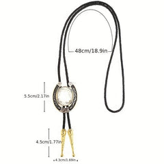 Golden V Letter Western Cowboy Bolo Tie for Men