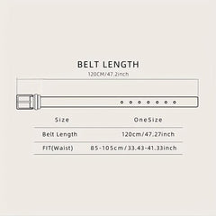 Adjustable Double-sided Leather Belt with Pin Buckle for Men