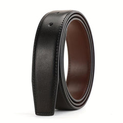 Adjustable Double-sided Leather Belt with Pin Buckle for Men