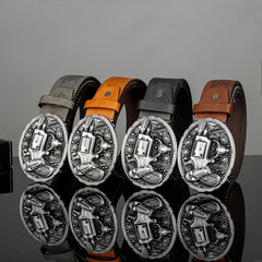 Men's Pistol Pattern Buckle Belt for Pants Jeans