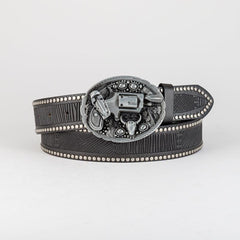 Men's Pistol Pattern Buckle Belt for Pants Jeans